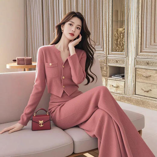 小香风针织开衫两件套装女装2025新款早春装韩系减龄穿搭配一整套 商品图1