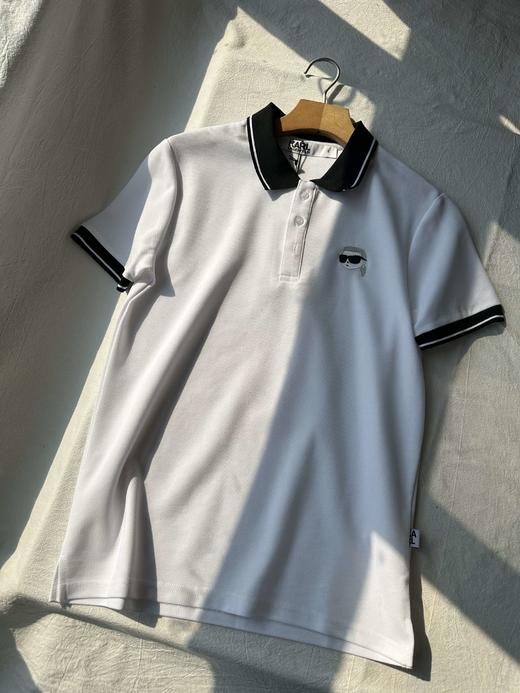 贝壳三 珠地棉撞色翻领卡通头像刺绣休闲纽扣短袖POLO衫C022608 商品图8