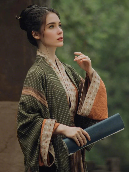 裁缝学苑AQ428晋制魏晋风外衫内衫破裙宽袖套装纸样女装样板图纸 商品图1