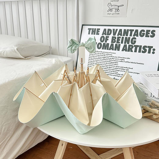 【莫兰迪雨伞】法式节节收防回弹自动伞 国风23寸女晴雨两用 国风高颜值 商品图13