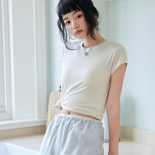 【2025春夏新品】老钱风长腿休闲裤 高腰垂感微皱 修身显瘦轻薄透气 韩版长裤阔腿裤 商品图2