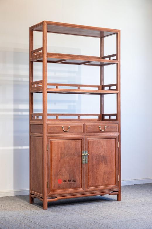 红桥红  家具严选  缅甸花梨（大果紫檀）【196 抽屉柜门 线条素工 书架】 商品图3
