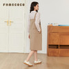 Famecoco文艺范明线宽松直筒纯棉背带连衣裙春秋款FAB6FE001 商品缩略图2