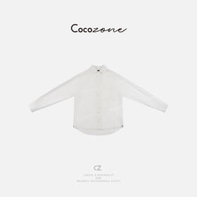 COCO ZONE 100亚麻春季设计感长袖单排扣翻领衬衫CD1A0303