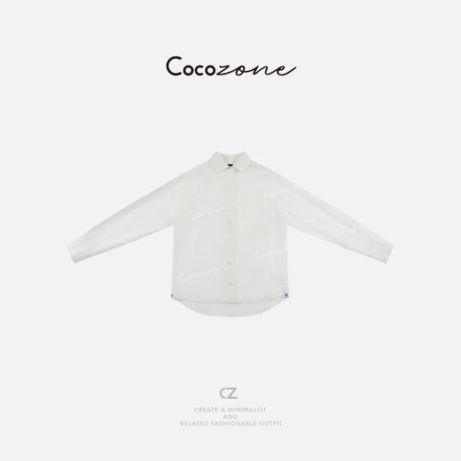 COCO ZONE 100亚麻春季设计感长袖单排扣翻领衬衫CD1A0303 商品图0