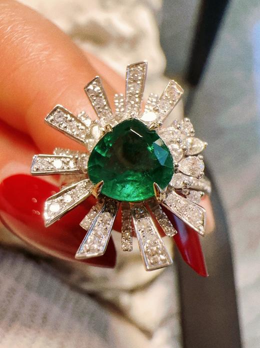 1.66ct刻面祖母绿戒指 商品图0