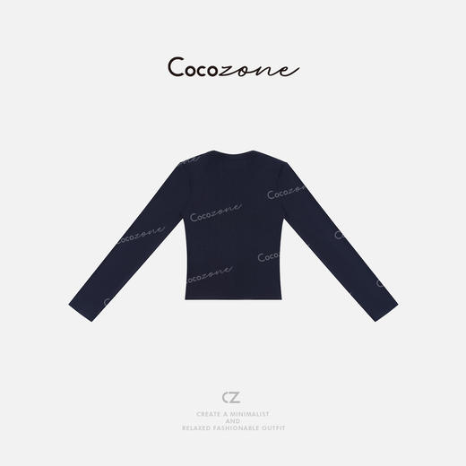 COCO ZONE 春季高级感纯色V领长袖针织开衫CD1A0296 商品图1