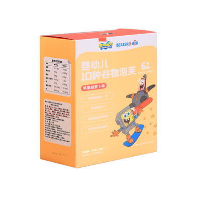 【一般贸易】未零beazero海绵宝宝Beakid泡芙小星42g10种谷物超多美味营养 苹果胡萝卜味/紫薯蓝莓味 商品图0