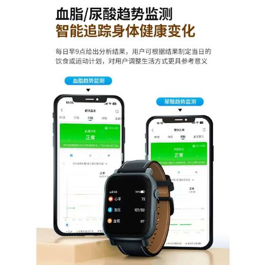 安顿华堂&安顿【4A定制版 预警手表】无创免针血压趋势体温动态血糖趋势监测25项服务智能健康手表 商品图2