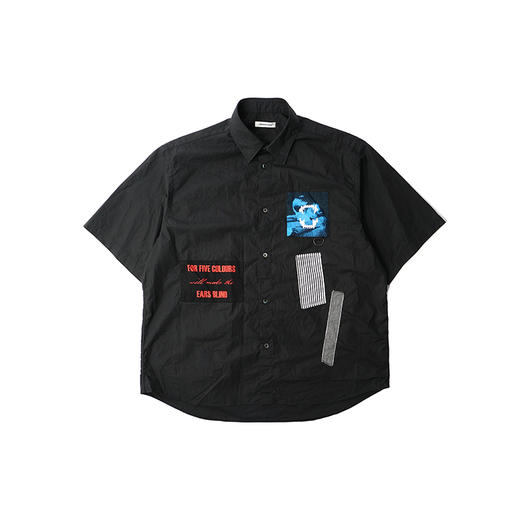 UNDERCOVER Shirt blouse 男装拼接印花短袖衬衫 商品图0