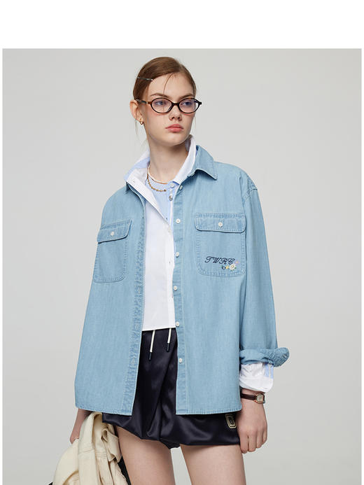 Teenie Weenie小熊卡通字母衬衫女夏季女衬衣TTYP252301W 商品图0