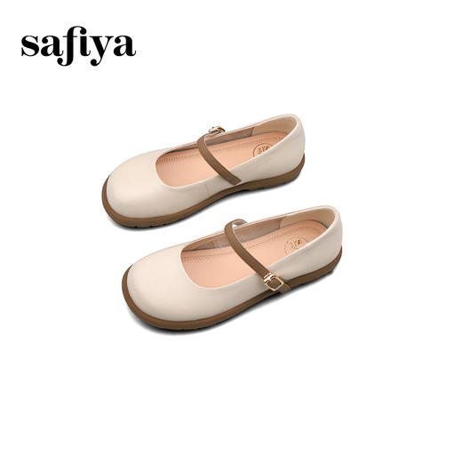 Safiya/索菲娅2025早春漫舞·学院风休闲一字带浅口JK玛丽珍小皮鞋 SFD1111402 商品图4