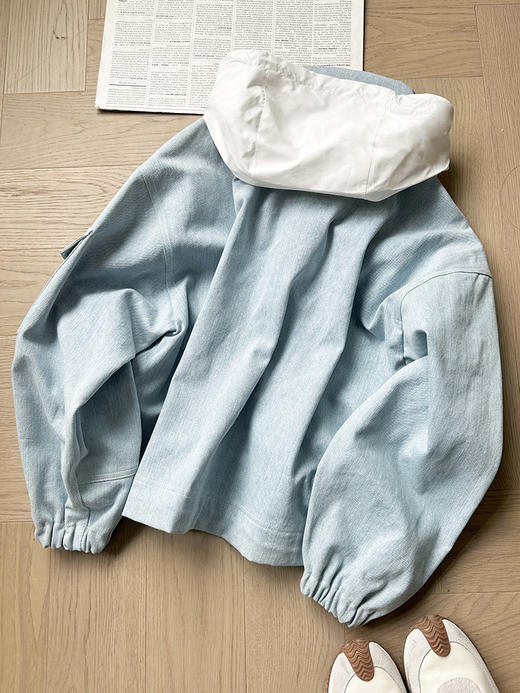 现货 THS-无 蒙克家 春色新浅牛仔 撞色拉链外套 BF1059 商品图13