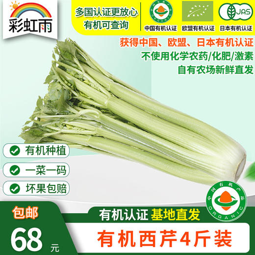 包邮【基地直发】有机西芹4斤/6斤/10斤装 欧盟认证北京农场新鲜有机蔬菜 商品图0