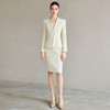 IWY/浅色职业西装套装女正装高级感无领西服外套时尚通勤职业工作服CS2227 商品缩略图0