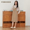 Famecoco文艺范明线宽松直筒纯棉背带连衣裙春秋款FAB6FE001 商品缩略图1