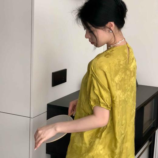 顺丰包邮洛诗琳34533夏季新款新中式设计感细褶国风真丝衬衫53116 商品图3