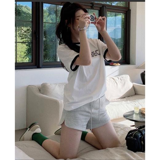 顺丰包邮洛诗琳34844夏季新款天然纯棉撞色logo正肩T恤女305 商品图4