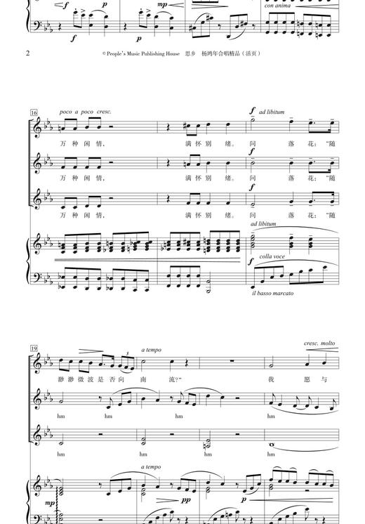 杨鸿年合唱精品 : 活页.思乡 商品图3