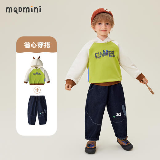 【110-140】【MQDmini】男童春秋牛仔裤潮流弯刀裤 商品图5
