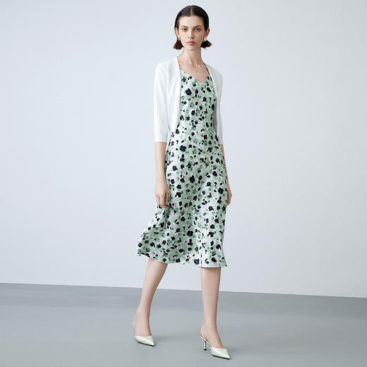 EITIE爱特爱夏季新款通勤气质显瘦纯色针织开衫7801507 商品图2