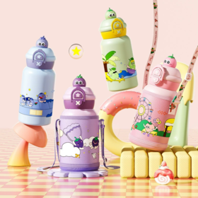 【29.9🉐500ml大容量316L保温杯！】便携高颜值儿童水杯可爱双饮萌趣吸管杯防摔316不锈钢保温杯