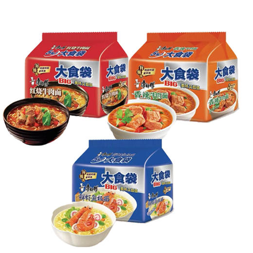 【13.9元/袋】康师傅大食袋五连包面145g*5 商品图0