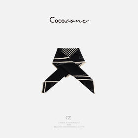 COCO ZONE 2025新款经典黑白条纹时尚丝巾CD2A0309