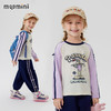 【清仓捡漏】【90-140】【MQDmini】女童春秋t恤长袖双色织带上衣 商品缩略图1
