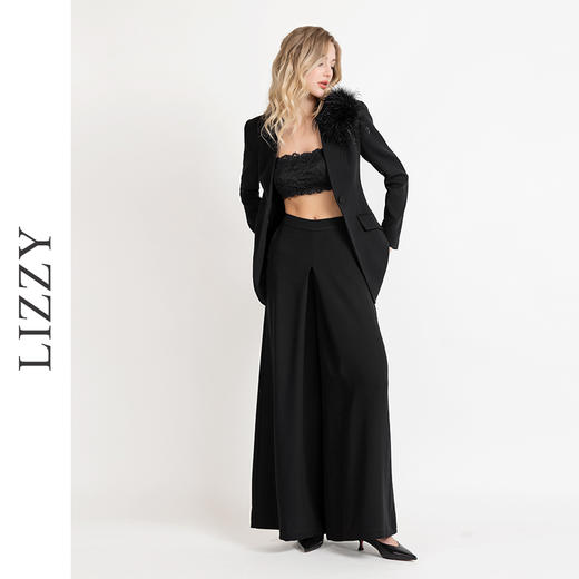 LIZZY早秋新款气质通勤宽松休闲裤高腰阔腿裤直筒长裤女 商品图2