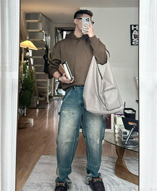 老米优品🎈muji代工厂《防水 三角托特单肩包》男女同款，单肩挎包，大容量！防水帆布包手提包~ 商品图6