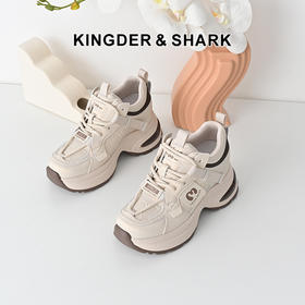 经典鲨2025年春新品时尚拼色韩版系带跑步休闲潮流老爹鞋女KW279-517061