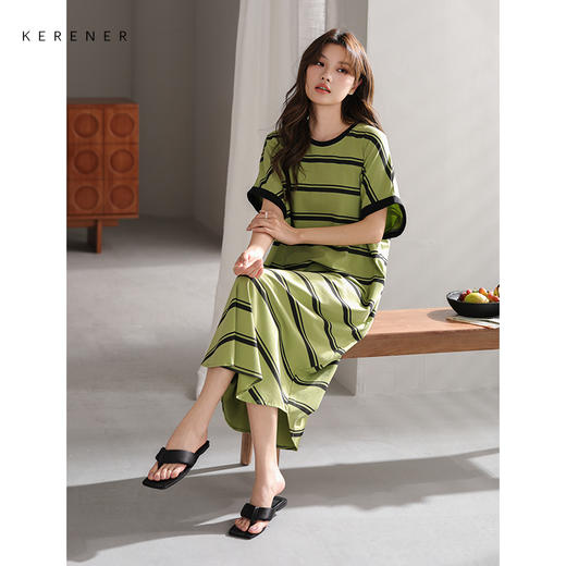 可人儿小众设计师新款奥力绵女士睡衣夏季短袖少女睡裙可外穿家居 商品图3