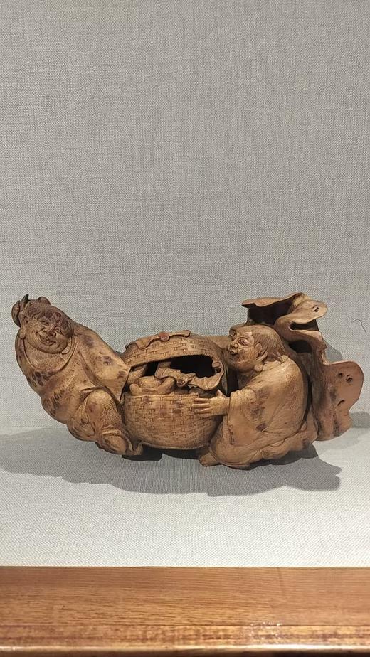 和合二仙竹根雕15*29cm 商品图0