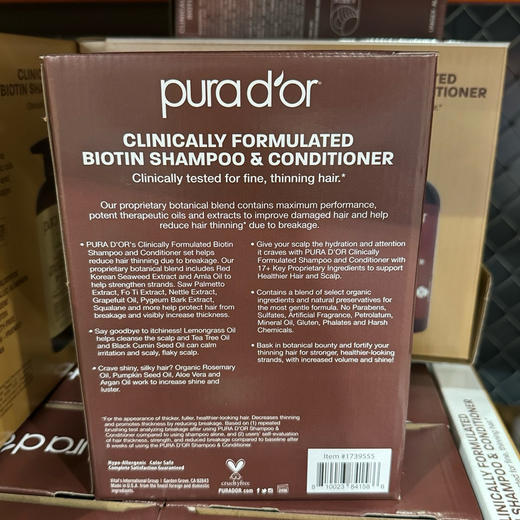 脱发严重的亲们看过来👉Pura dor 玫瑰金防脱固发洗发水709ml+护发素709ml，蕴含丰富的Pure & USDA高纯度阿甘油，DHT阻断剂等天然植物成分，无硅油，无防腐剂起泡剂等，天然有机 商品图7