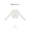 COCO ZONE 25年春季法式小众镂空翻领针织开衫ACD2A0194 商品缩略图0