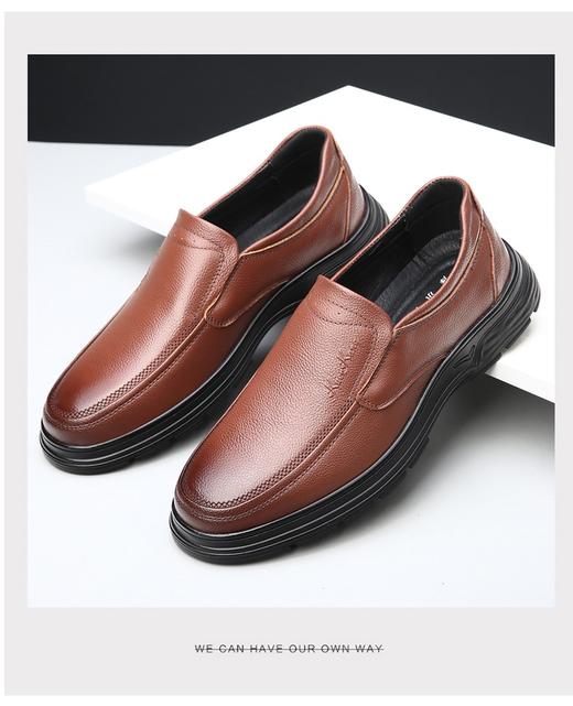 【鞋面头层牛皮  内里羊皮】 男士一脚蹬豆豆鞋  A5818 商品图2