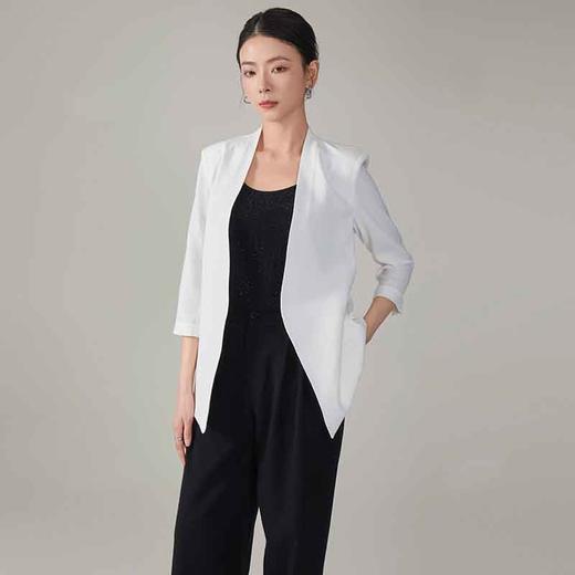 【自】全新升级【铂金会员404/天猫539/差价135】(15846) 洛诗琳春季新款高级感醋酸西装外套简约修身显瘦通勤小西服 商品图3