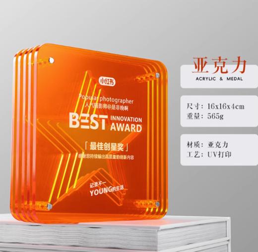 亚克力水晶奖杯定制做创意新款高档大气刻字年会优秀员工颁奖订制 商品图2