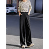 【专属特价】熙世界针织阔腿裤女2025春秋新款高腰显瘦休闲糯米裤窄版直筒长裤 商品缩略图4