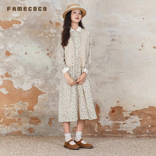 Famecoco原创羊毛针织马甲刺绣外穿马夹通勤春秋款FAB6CA015 商品图2