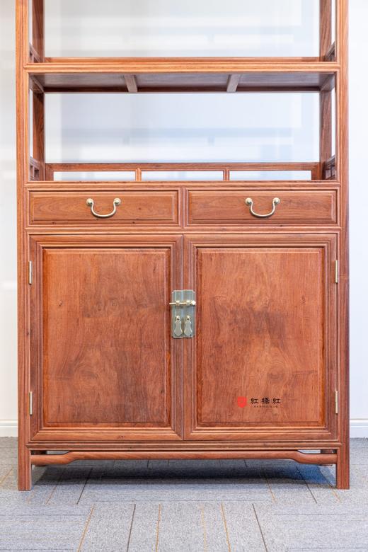 红桥红  家具严选  缅甸花梨（大果紫檀）【196 抽屉柜门 线条素工 书架】 商品图5