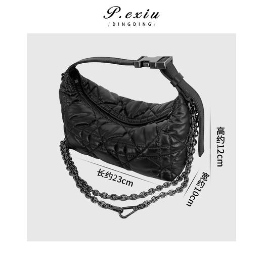 PanYiXiu/潘依绣头层牛皮菱格饭盒包链条手提单肩包CF2007 商品图1