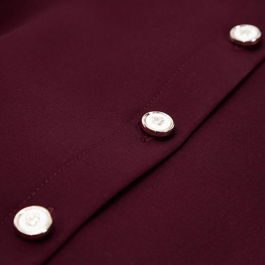 QE811斯尔丽2025春季新款赫本风衬衣领钉珠精致收腰放摆配腰带连衣裙 商品图8