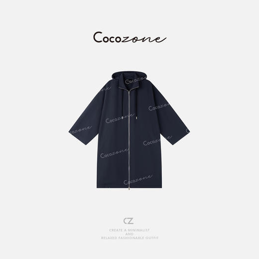COCO ZONE 25早春新款高级感小众拉链长款外套CD1A0352 商品图0
