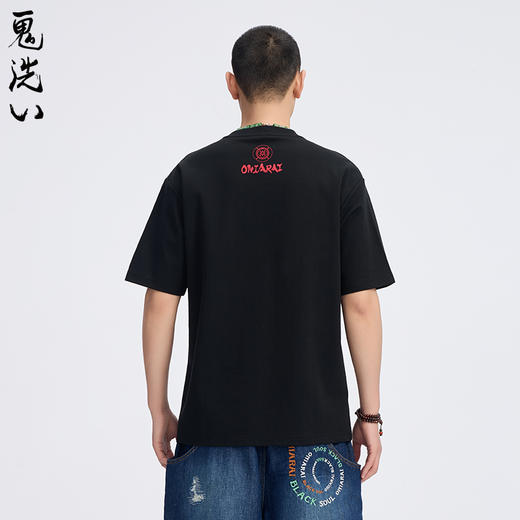 ONIARAI/鬼洗25春夏新品经典日系感温变色刺绣宽松短T男 B840275 商品图1