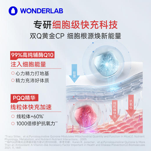 【宁波保税仓】万益蓝⑧ WonderLab 辅酶Q10+PQQ软胶囊 双效护心肌 商品图2