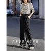 【专属特价】熙世界针织阔腿裤女2025春秋新款高腰显瘦休闲糯米裤窄版直筒长裤 商品缩略图2