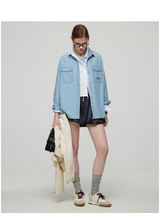 Teenie Weenie小熊卡通字母衬衫女夏季女衬衣TTYP252301W 商品图2