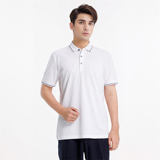 布兰施男装2025春夏7A抗菌翻领短袖 商品图2